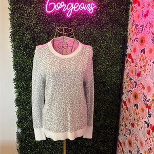 a new day White and Gray Crew Neck Sweater Cozy Knit